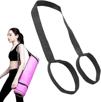 Gryshanyun Yoga Mat Carrier with Adjustable Non-Slip Strap, Nylon Fitness Mat Holder Doubles as Resistance Band for Pilates, Stretching and Gym Exercises