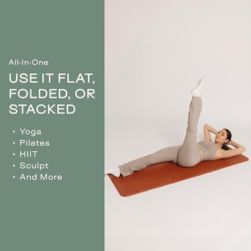 Stakt The Original Foldable Yoga Mat, Premium Fitness & Multi-Purpose Workout Mat with Non-Slip Surface, Portable & Lightweight for Studio or Home Use, As Seen on Shark Tank