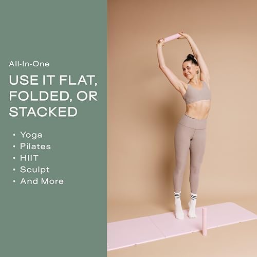 Stakt The Original Foldable Yoga Mat, Premium Fitness & Multi-Purpose Workout Mat with Non-Slip Surface, Portable & Lightweight for Studio or Home Use, As Seen on Shark Tank