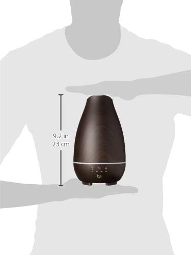 HealthSmart Essential Oil Diffuser, Cool Mist Humidifier and Aromatherapy Diffuser with 500ML Tank Ideal for Large Rooms, Adjustable Timer, Mist Mode and 7 LED Light Colors, Brown (Pack of 2)