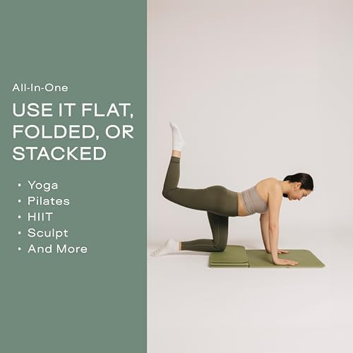 Stakt The Original Foldable Yoga Mat, Premium Fitness & Multi-Purpose Workout Mat with Non-Slip Surface, Portable & Lightweight for Studio or Home Use, As Seen on Shark Tank