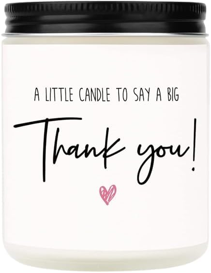 LOVERY Thank You Gifts for Women, Men, Mom, Dad, Coworkers, Nurse, Clients - Hostess Gifts for Women - Teacher, Boss, Employee, Friends, Farewell, Birthday, Appreciation Gifts, 10oz Soy Wax Candle