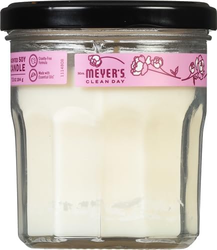 MRS. MEYER'S CLEAN DAY Soy Aromatherapy Candle, 35 Hour Burn Time, Made with Soy Wax and Essential Oils, Peony, 7.2 oz
