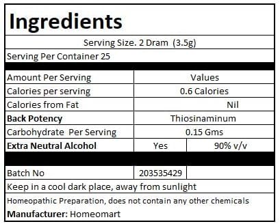 homeomart.com Thiosinaminum Homeopathy Pellets (Pills) in 200C Potency, Pack of 3