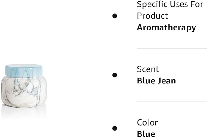 Capri Blue Modern Marble Jar Candles - Luxury Scented Candles for Home - Long Lasting Soy Wax Blend - Scented Home Decor Gifts - Blue Jean (19 oz)