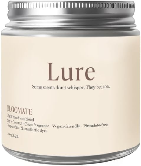 Bloomate Lure Candle – Handcrafted 3.5 oz Soy & Coconut Wax | Black Orchid, Amber & Musk | Plant-Based & Clean-Burning
