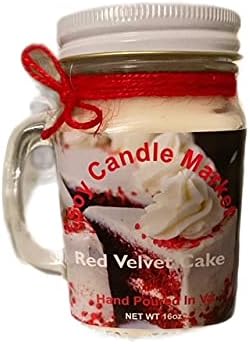Soy Scented Candles | Handmade & Highly Aromatic Candles Burns Upto 85 Hours in Glass Jar - Perfect for Home Decor, Wedding, Birthday, Dinner (Red Velvet, 16 oz)