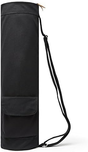 ELENTURE Canvas Yoga Mat Bag with Adjustable Strap & Pockets, Full-Zip Travel Gym Tote for Women & Men, Fits 1/4" & 1/3" Thick Mats, Lightweight Carrier for Yoga, Workout, Outdoor Use
