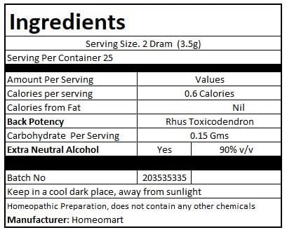Homeomart Rhus Toxicodendron Homeopathy Pellets (Pills) in 6C Potency, Pack of 3