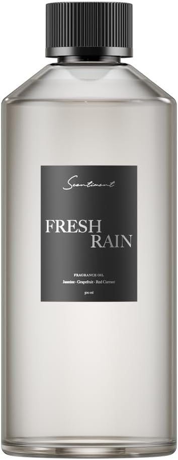 Scentiment Diffuser Oil - Fresh Rain | Aromatherapy Home Fragrance | Inspired by Luxury Five Star Hotels | Luxurious Scent with Notes of Fresh Grapefruit and Crisp Red Currant, (500mL)