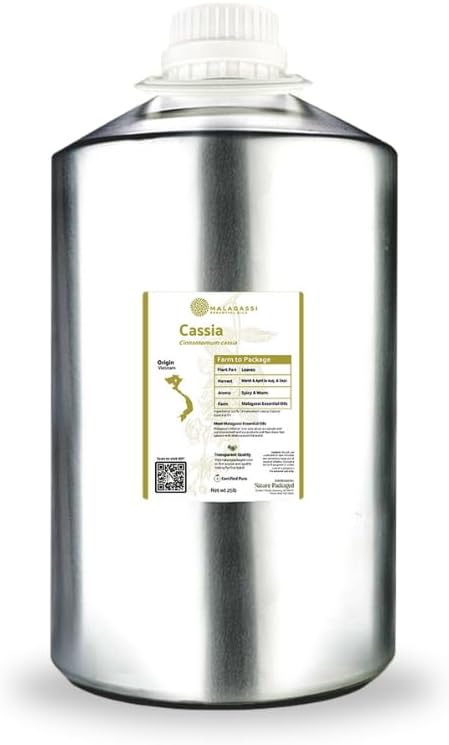 Cassia Essential Oil - Direct from Vietnamese Mountain Farms - Steam Distilled - Aceite de Casia for Aromatherapy, Massage, Diffuser, DIY Candle and Soap Making - 15ml