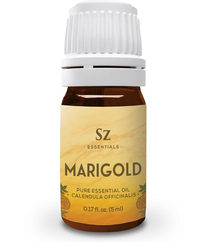 Marigold Essential Oil - aka. Calendula Officinalis - 100% Pure and Undiluted - Unlock The Precious Aroma of Real Marigold - Therapeutic Grade & Versatile Usage - 0.17oz