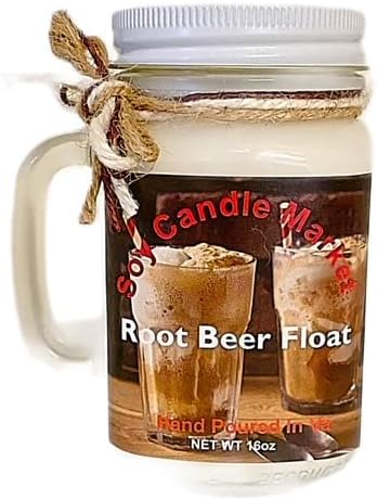 Soy Scented Candles | Handmade & Highly Aromatic Candles Burns Upto 85 Hours in Glass Jar - Perfect for Home Decor, Wedding, Birthday, Dinner (Root Beer Float, 16 oz)