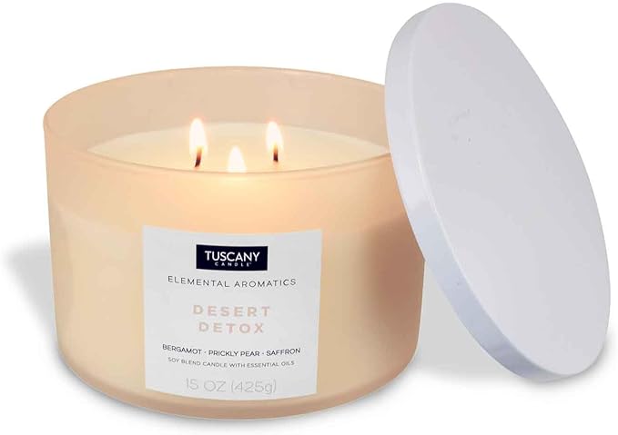 Tuscany Candle Desert Detox: Bergamot Scented Aromatherapy Candle, 15 oz