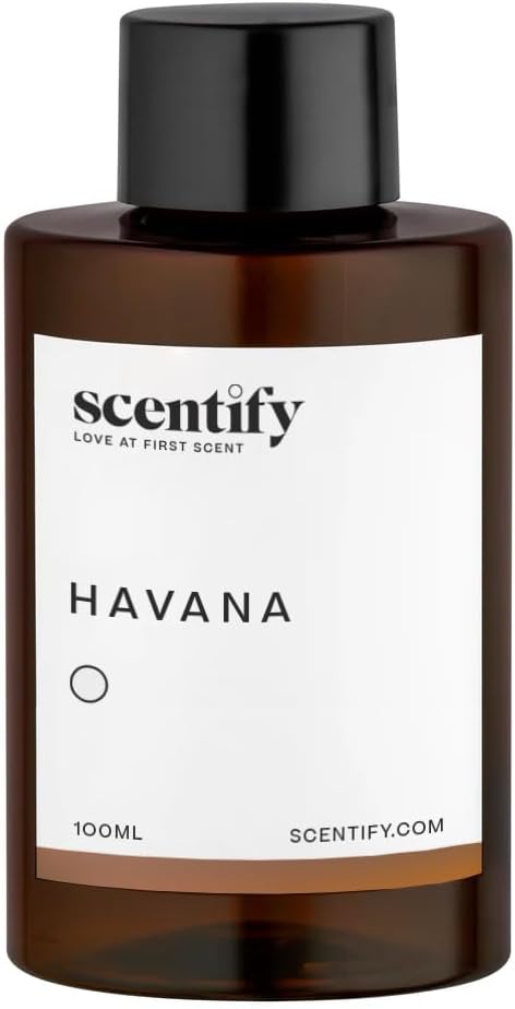 Scentify Havana Aroma Oil Refill Scent for Oil Diffusers - Oak Moss, Rum, Paprika, Mahogany Scents - Luxurious Relaxing Aromatherapy Diffuser Fragrance 100ml, 3.38 oz