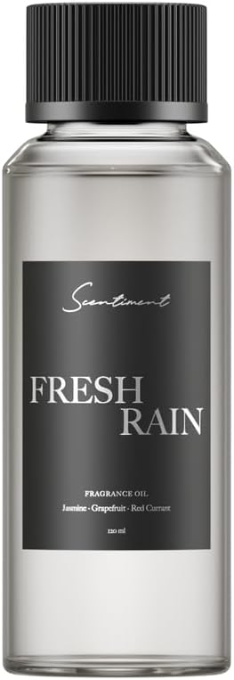 Scentiment Diffuser Oil - Fresh Rain | Aromatherapy Home Fragrance |Inspired by Luxury Five Star Hotels | Luxurious Scent with Notes of Fresh Grapefruit and Crisp Red Currant (120 mL)