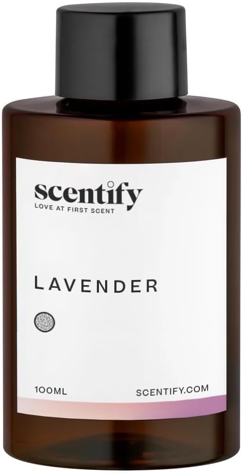Scentify Lavender Musk Aroma Oil Refill Scent for Oil Diffusers - Bergamot, Vanilla, Cedarwood Scents - Luxurious Relaxing Aromatherapy Diffuser Fragrance 100ml, 3.38 oz