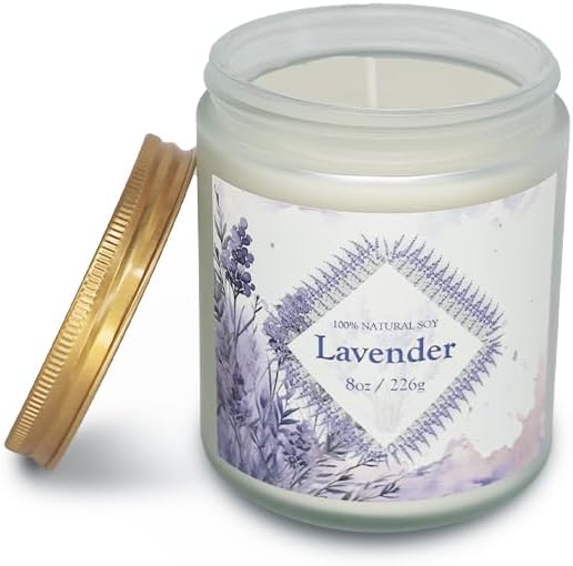 Scented Candles Gifts for Women, Home Decor Soy Candles for Birthday, Thanksgiving, Christmas, Anniversary Aromatherapy Gifts or Just for Enjoying Life and Personal Relaxation Healing (7oz, Lavender)