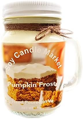 Soy Scented Candles | Handmade & Highly Aromatic Candles Burns Upto 85 Hours in Glass Jar - Perfect for Home Decor, Wedding, Birthday, Dinner (Pumpkin Frost, 12 oz)