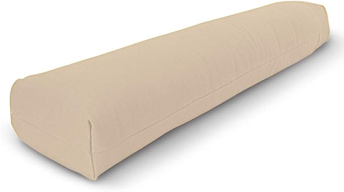 Bean Products Yoga Bolster - Made in The USA with Eco Friendly Materials - Studio Grade Pranayama Support Cushion That Elevates Your Practice & Lasts Longer - Natural Cotton, Hemp or Vinyl