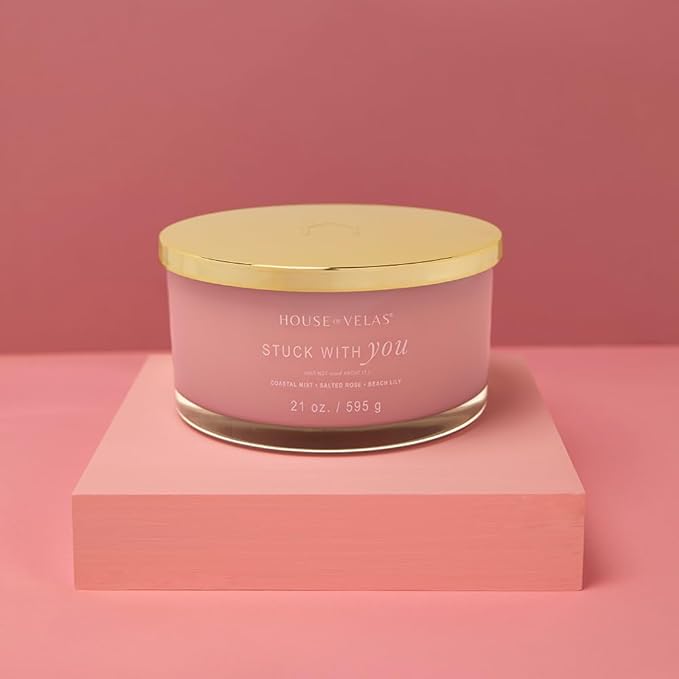 Burnable Sensations Candle, 21 oz, 4 Cotton Wicks, Stuck with You - Fresh Coastal, Large Painted Jar