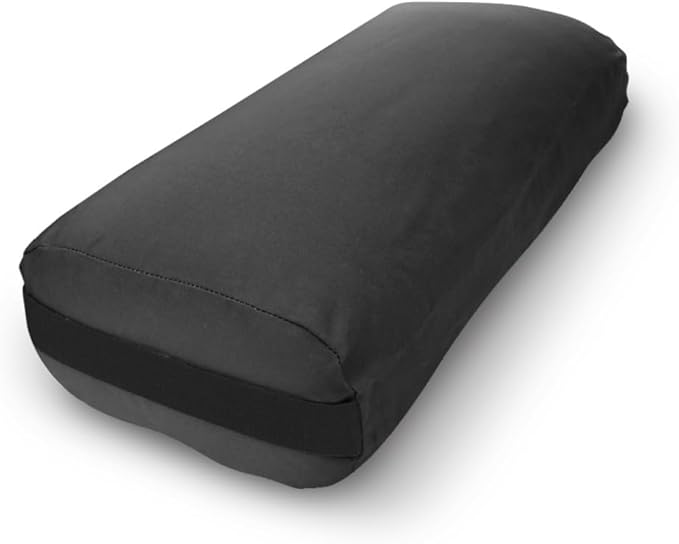Bean Products Yoga Bolster - Made In The USA With Eco Friendly Materials - Round or Rectangular Support Cushions That Elevate Your Practice - Natural Cotton