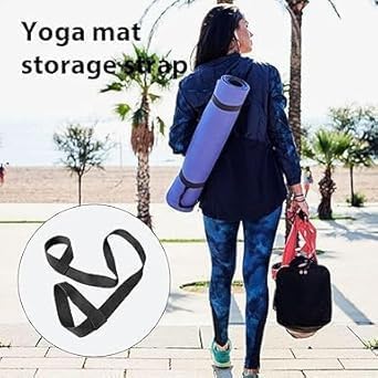 Gryshanyun Yoga Mat Carrier with Adjustable Non-Slip Strap, Nylon Fitness Mat Holder Doubles as Resistance Band for Pilates, Stretching and Gym Exercises