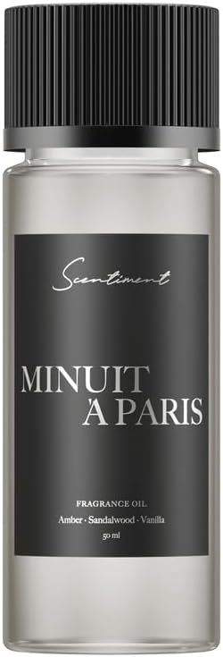 Scentiment Diffuser Oil - Minuit à Paris | Aromatherapy Home Fragrance | Inspired by Luxury Five Star Hotel Scents | Luxurious Scent with Notes of Amber, Sandalwood, Vanilla (50 mL)