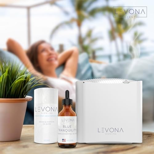 Levona Scent Essential Oils - Scents for Home, Hotel & Office Use - Perfect for Home Diffuser & Humidifiers - Aroma Fragrance Oil, Ideal for Massage, Relaxation, and Spa - Blue Tranquility, 120ml
