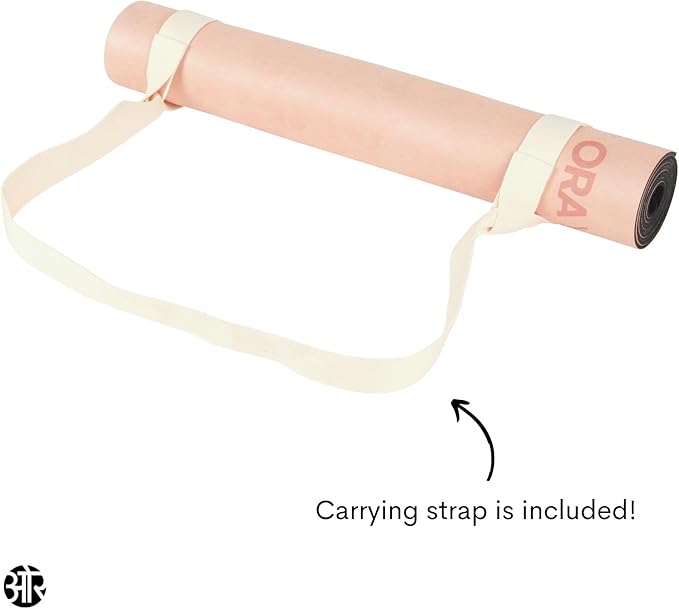 ORA YOGA Non-Toxic Premium Suede Large Workout Mat - 3mm Thick With Strap - Eco-Friendly Exercise Mat for Women & Men - Non-Slip for Pilates, Gym, Home Workout
