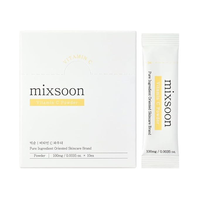 mixsoon Vitamin C Powder Stick - Nourishing Vitamin C Skin Powder for Healthy Skin 100mg / 3.38 fl. oz.(10ea) Korean Glass Skin Care