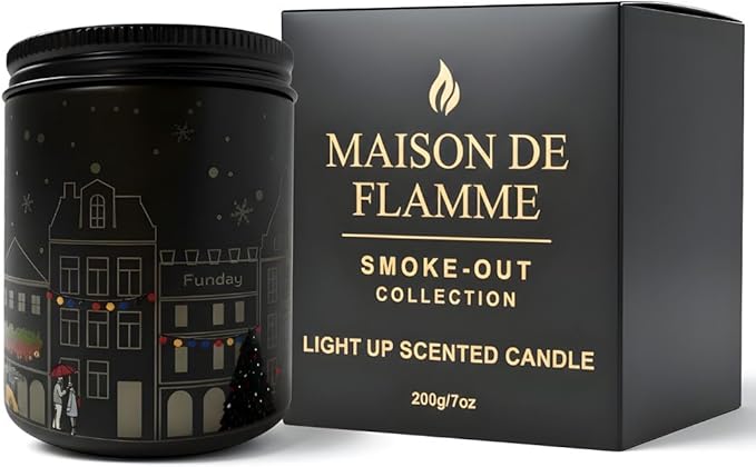 Vanilla & Strawberry Scented Candle (Black Jar), 40-Hour Burn, Dual Light Glow, Premium Soy Wax Blend, Dessert-Inspired Aromatherapy Candle for Bedroom & Bathroom – 7oz (200g)