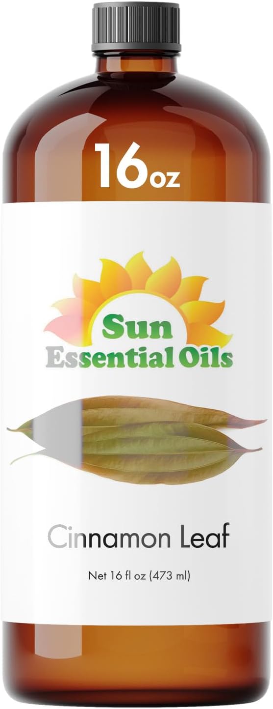 Sun Essential Oils Cinnamon Leaf Essential Oil 16oz for Diffuser, Aromatherapy, and Calming