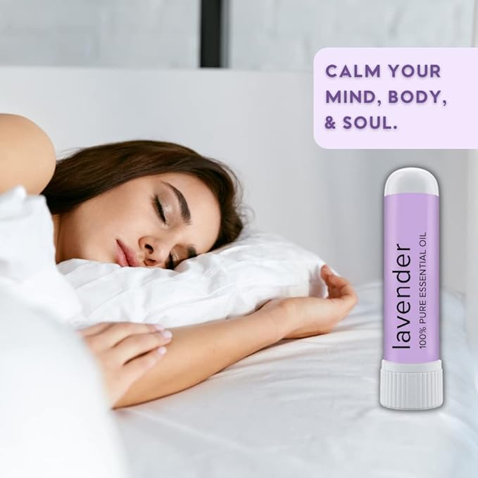 MOXĒ Lavender Essential Oil Nasal Inhaler, Therapeutic No-Mess Aromatherapy, Relaxation, Naturally Calming, Before Sleep Routine, Uplifts Mood, Pure and Undiluted, Made in USA (3 Pack)