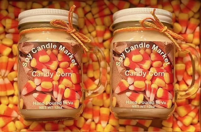 Soy Scented Candles | Handmade & Highly Aromatic Candles Burns Upto 85 Hours in Glass Jar - Perfect for Home Decor, Wedding, Birthday, Dinner (Candy Corn, 12 oz)