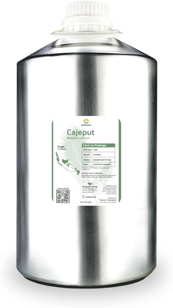 Cajeput Essential Oil (22lbs) - Direct from Central Java, Indonesia - Essential Oils for Diffusers Aromatherapy; Essential Oils for Body; Massage Oils | 100% Pure Therapeutic Grade