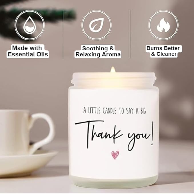 LOVERY Thank You Gifts for Women, Men, Mom, Dad, Coworkers, Nurse, Clients - Hostess Gifts for Women - Teacher, Boss, Employee, Friends, Farewell, Birthday, Appreciation Gifts, 10oz Soy Wax Candle
