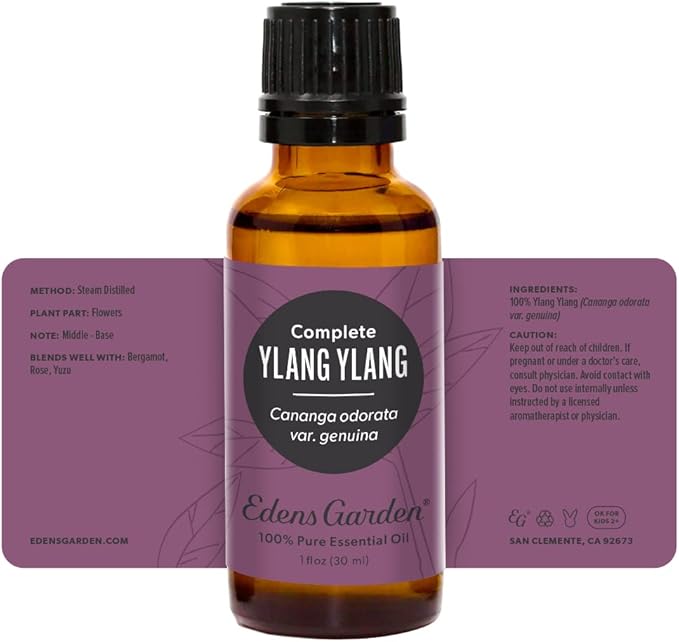 Edens Garden Ylang Ylang- Complete Essential Oil- 100% Pure Premium Grade, Undiluted, Natural, Therapeutic, Aromatherapy, The Best for Diffuser, Face, Candle, Laundry 30 ml (1 fl oz)