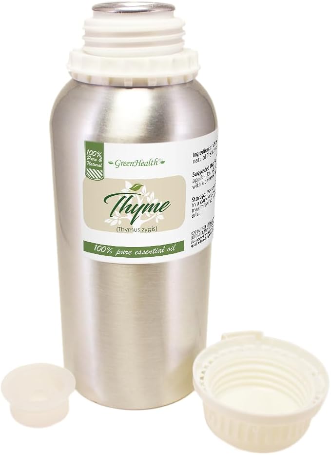 16 fl oz - Thyme Essential Oil - 100% Essential Oil - Aluminum Bottle - GreenHealth