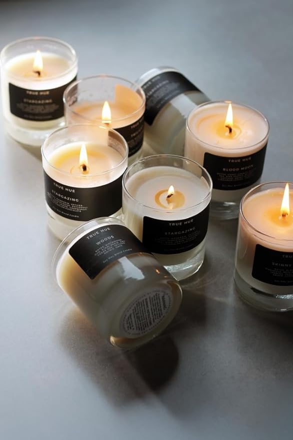 True Hue | Luxury Highly Scented Candle | Premium Soy Wax Blend | 7.75 oz | 40-50 Hour Burn Time | Cotton Wick| Natural Candles | Glass (Stargazing)
