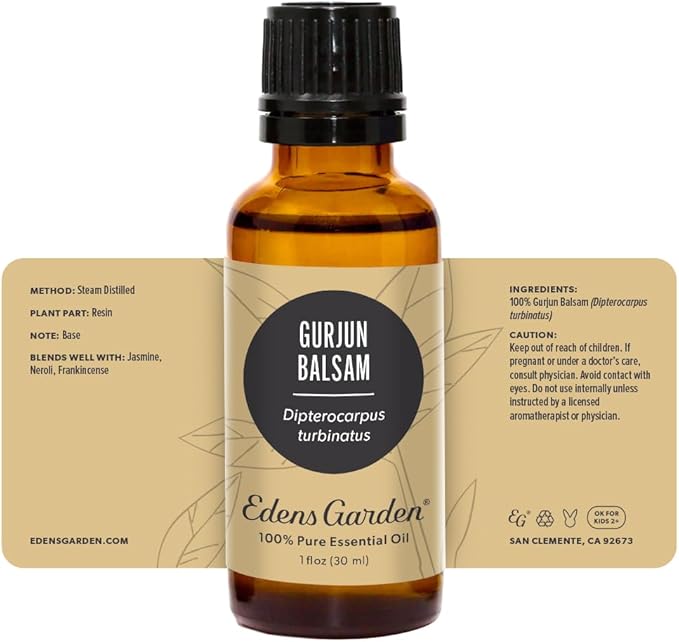 Edens Garden Gurjun Balsam Essential Oil- 100% Pure Premium Grade, Undiluted, Natural, Therapeutic, Aromatherapy, The Best for Diffuser, Skin, Face, Kid Safe 30 ml (1 fl oz)