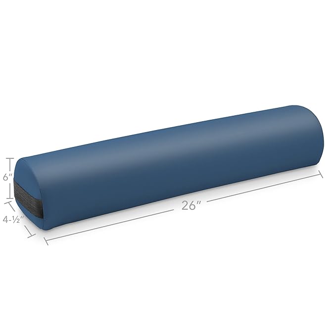 Saloniture 3/4 Round Massage Table Bolster Pillow Pad - 26 x 6 x 4-1/2 Inch - Blue