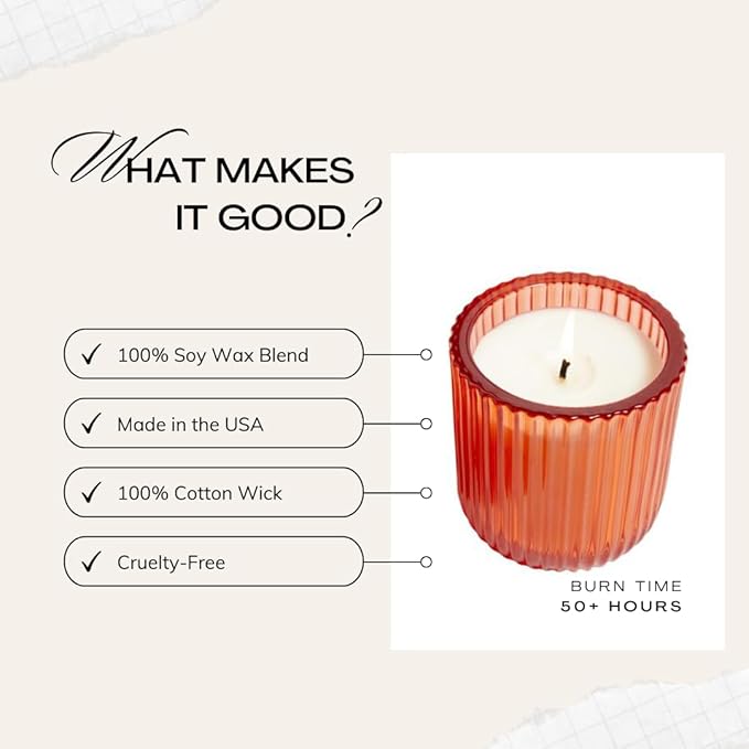 Hillhouse Naturals Outdoor Citronella Marigold 8oz Candle Colored Glass 50+ Hour Burn. 100% Soy Wax Blend. Made in The USA