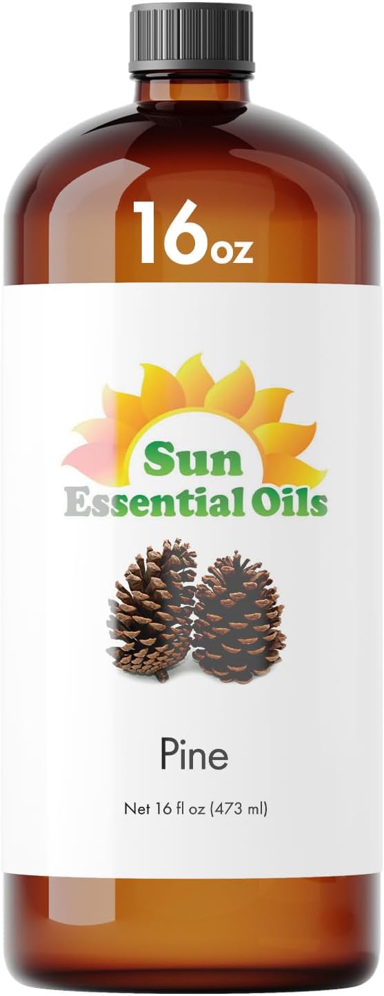 Sun Essential Oils – Pine Essential Oil 16 oz Bulk for Diffuser, Skin, Aromatherapy Massage, Humidifier, Forest Pine Scented Oil for Candle, Lotion & Soap Making, Room Fragrance