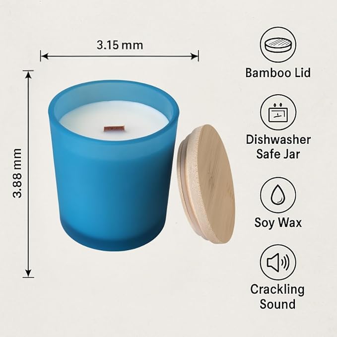 Cactus Flower & Jade Candle 7oz – Premium Soy Wax, Wooden Wick, Glass Jar, Wooden Gift Box – Vegan, Non-Toxic, Spring & Summer Self Care, Valentine’s Day Gift for Her & Him