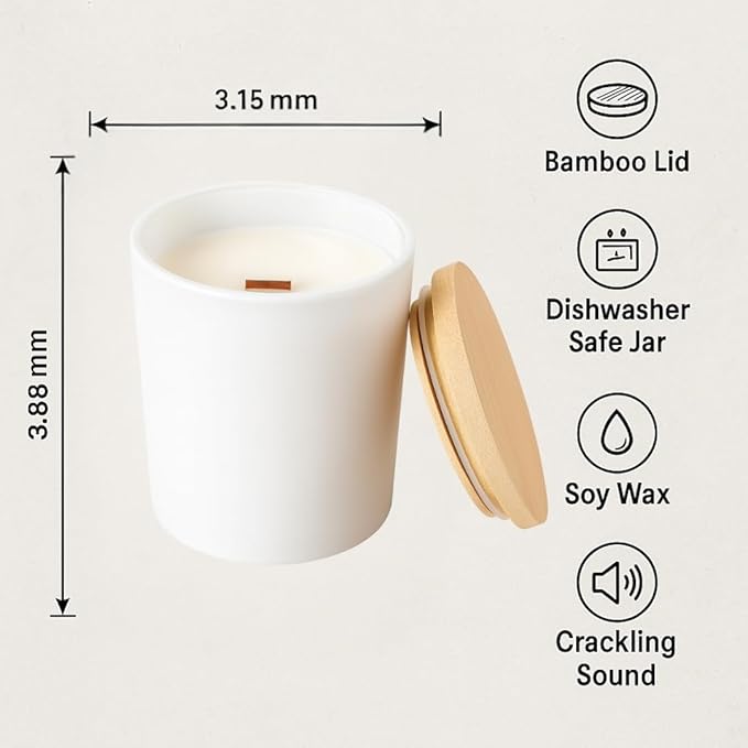 Ripe Pear Gift Paradise 7 oz Soy Wax Candle with Wood Wick and Premium Wooden Gift Box – Handcrafted Vegan Candle, Non-Toxic, Fruity & Fresh Aroma for Home, Kitchen, Relaxation & Gifting