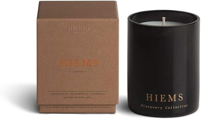 Vancouver Candle Co. Hiems Discovery Candle – Non-Toxic Soy Wax Aromatherapy Candle – Handmade with Natural Essential Oil – Strong Scented, Long Lasting 10 Ounce Jar Candle with Gift Box