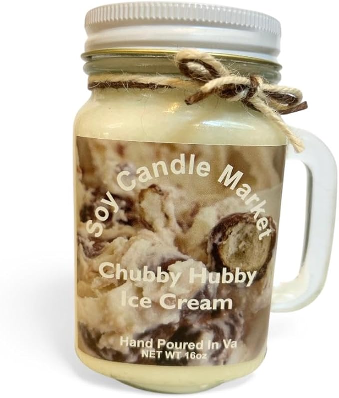 Soy Scented Candles | Handmade & Highly Aromatic Candles Burns Upto 85 Hours in Glass Jar - Perfect for Home Decor, Wedding, Birthday, Dinner (Chubby Hubby, 16 oz)