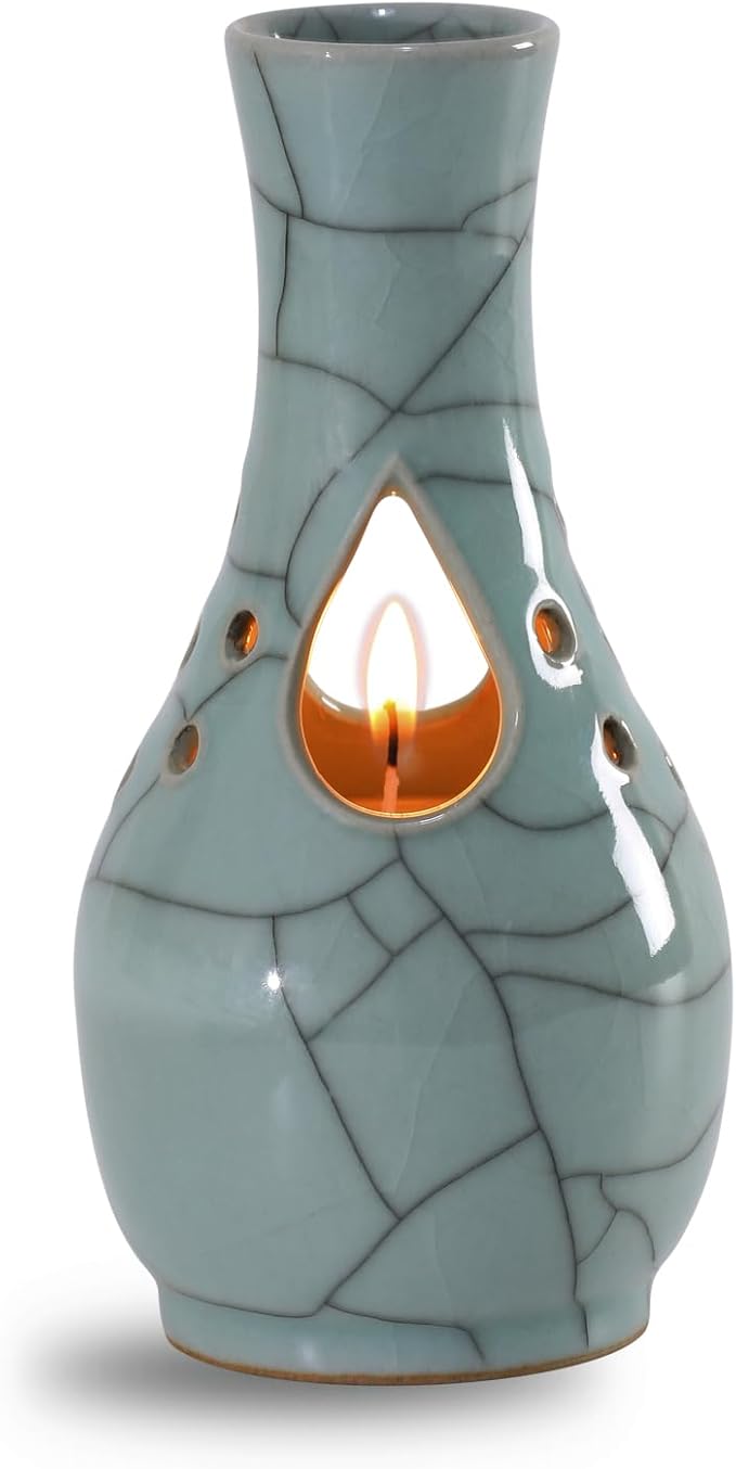 Bluebell Candle-Vase 2 in 1,China for Home Decor,Aromatherapy Candle Gifts for Women,Gift for Birthday,Mother's Day,Thanksgiving,Christmas,Hostess/Housewarming Gifts,Soy Wax,8oz,45h Burning Time