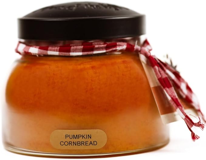 A Cheerful Giver - Pumpkin Cornbread - 22oz Mama Scented Candle Jar with Lid - Keepers of The Light - 125 Hours of Burn Time, Gift for Women, Orange